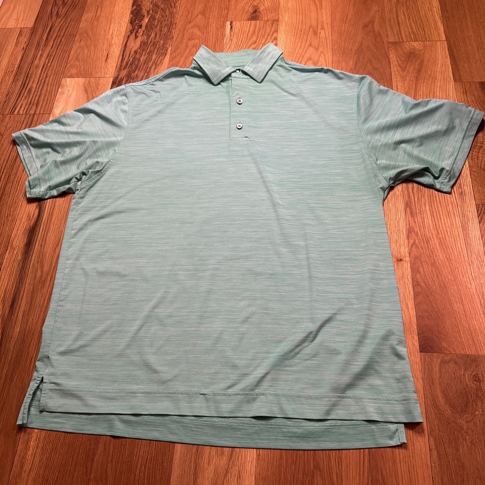 FootJoy Golf Polo Athletic Fit Green Dry Fitting Golf Shirt Mens Size XL w/patch - Picture 6 of 8